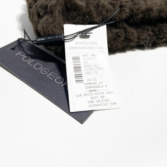 NWT Pologeorgis Knitted 3-Tone Shearling Hat - Picture 3 of 4